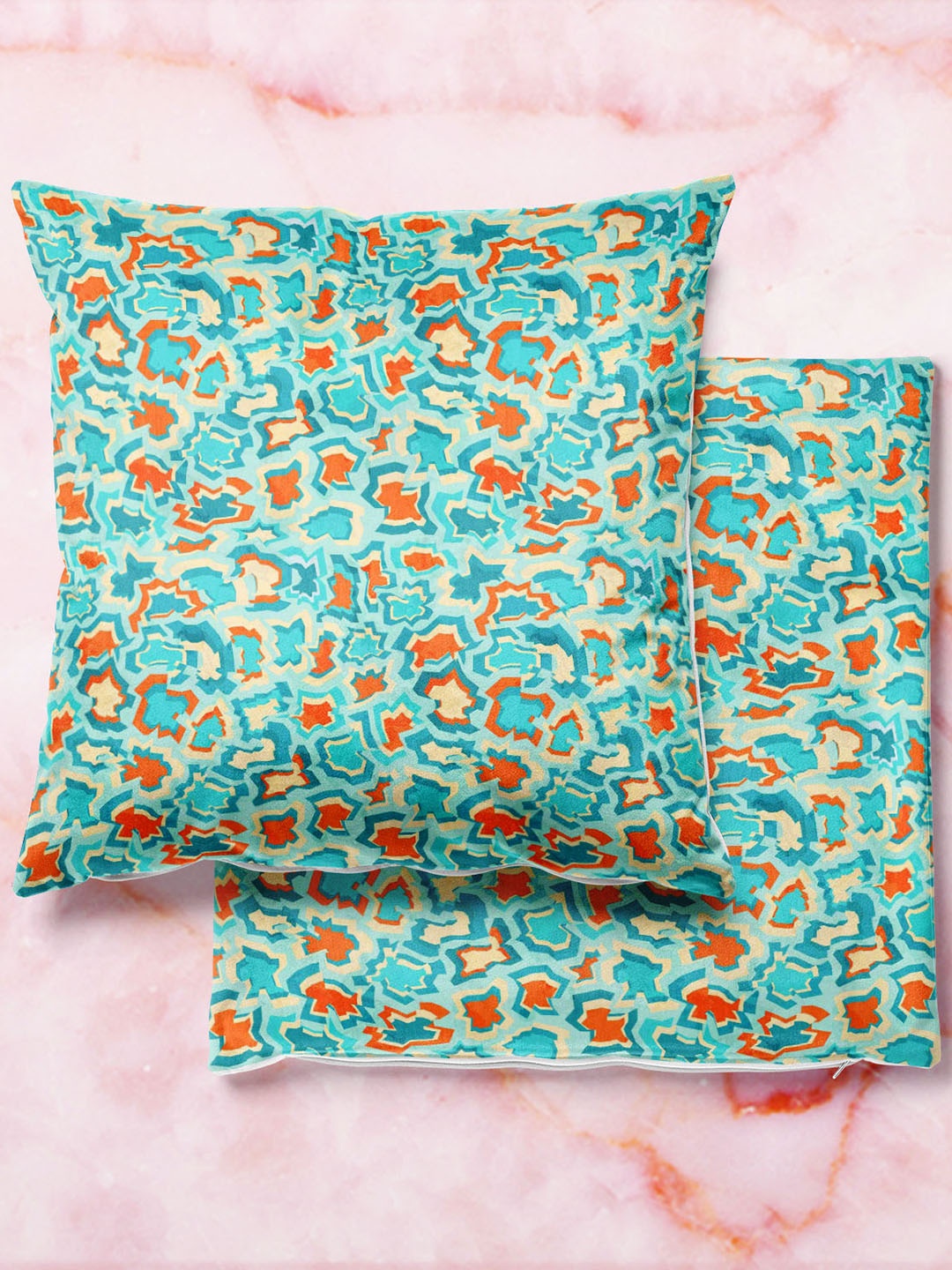 

ArtzFolio Multicoloured Set of 2 Velvet Square Cushion Covers, Multi