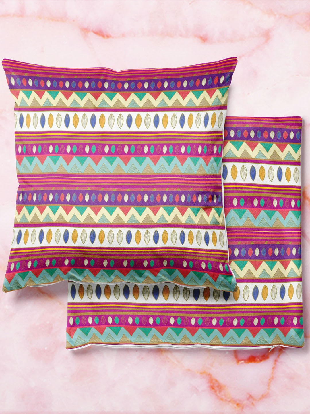 

ArtzFolio Multicoloured Set of 2 Velvet Square Cushion Covers, Multi