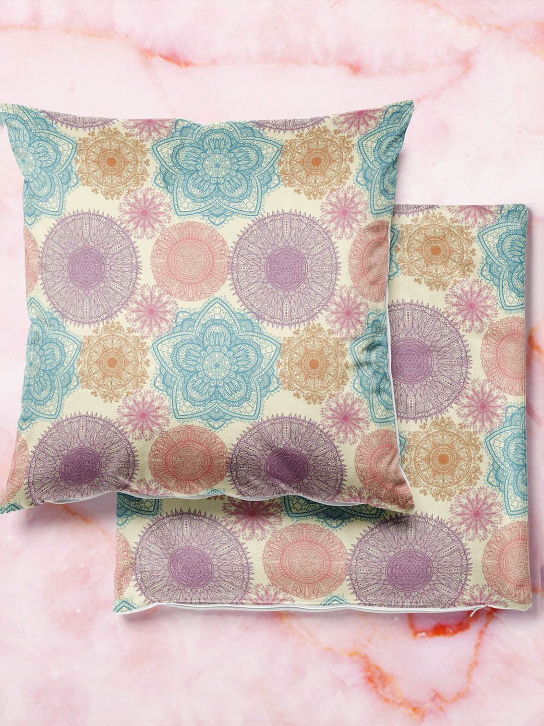 

ArtzFolio Multicoloured Set of 2 Velvet Square Cushion Covers, Multi