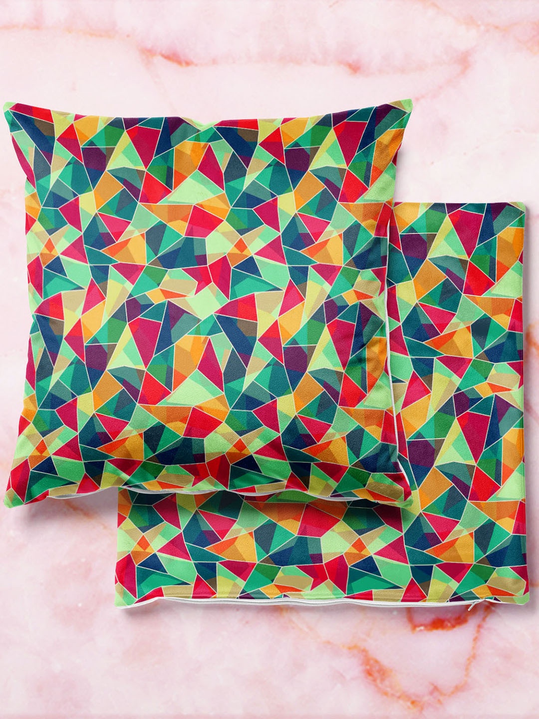 

ArtzFolio Multicoloured Set of 2 Velvet Square Cushion Covers, Multi