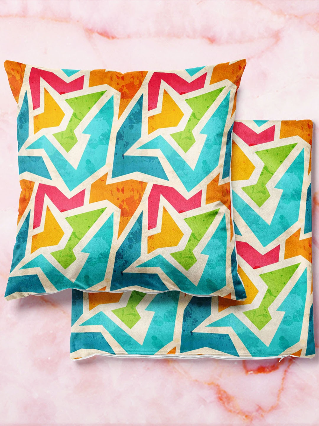 

ArtzFolio Multicoloured Set of 2 Square Cushion Covers, Multi