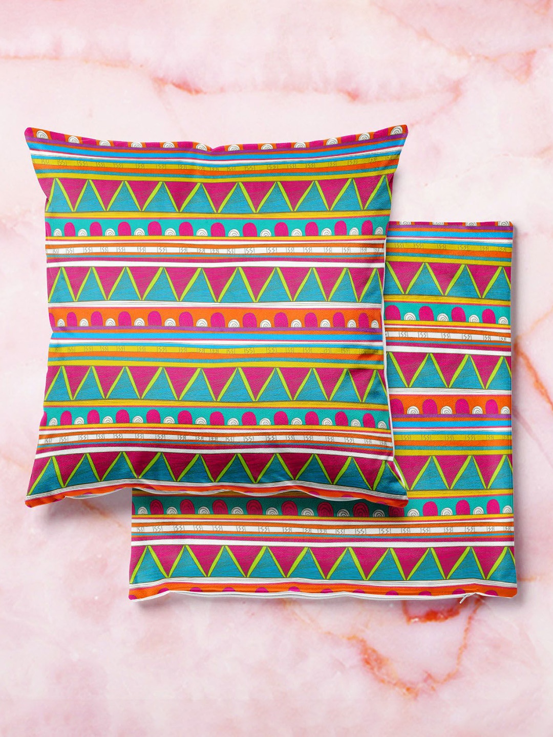 

ArtzFolio Multicoloured Set of 2 Square Cushion Covers, Multi