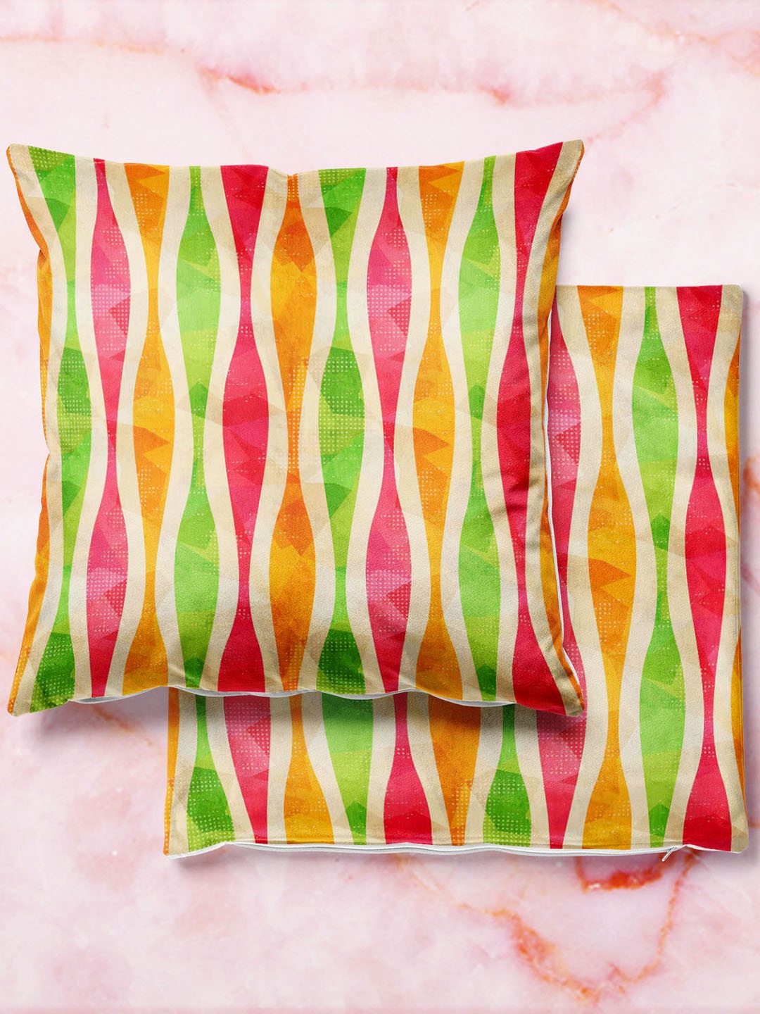 

ArtzFolio Multicoloured Set of 2 Square Cushion Covers, Multi