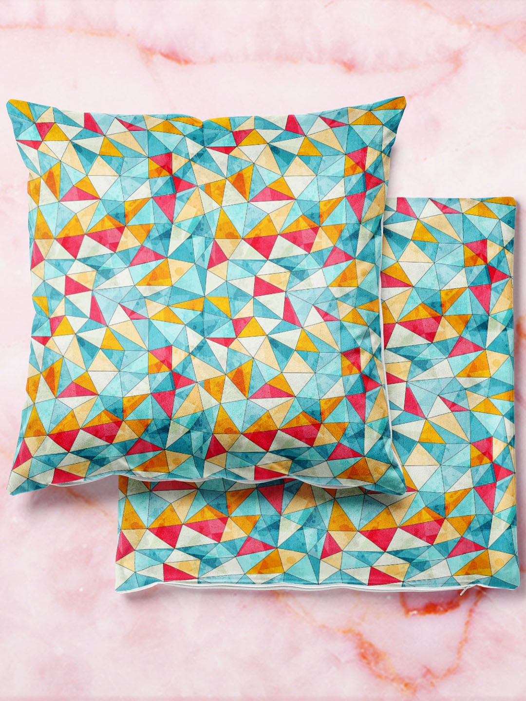 

ArtzFolio Multicoloured Set of 2 Velvet Square Cushion Covers, Multi