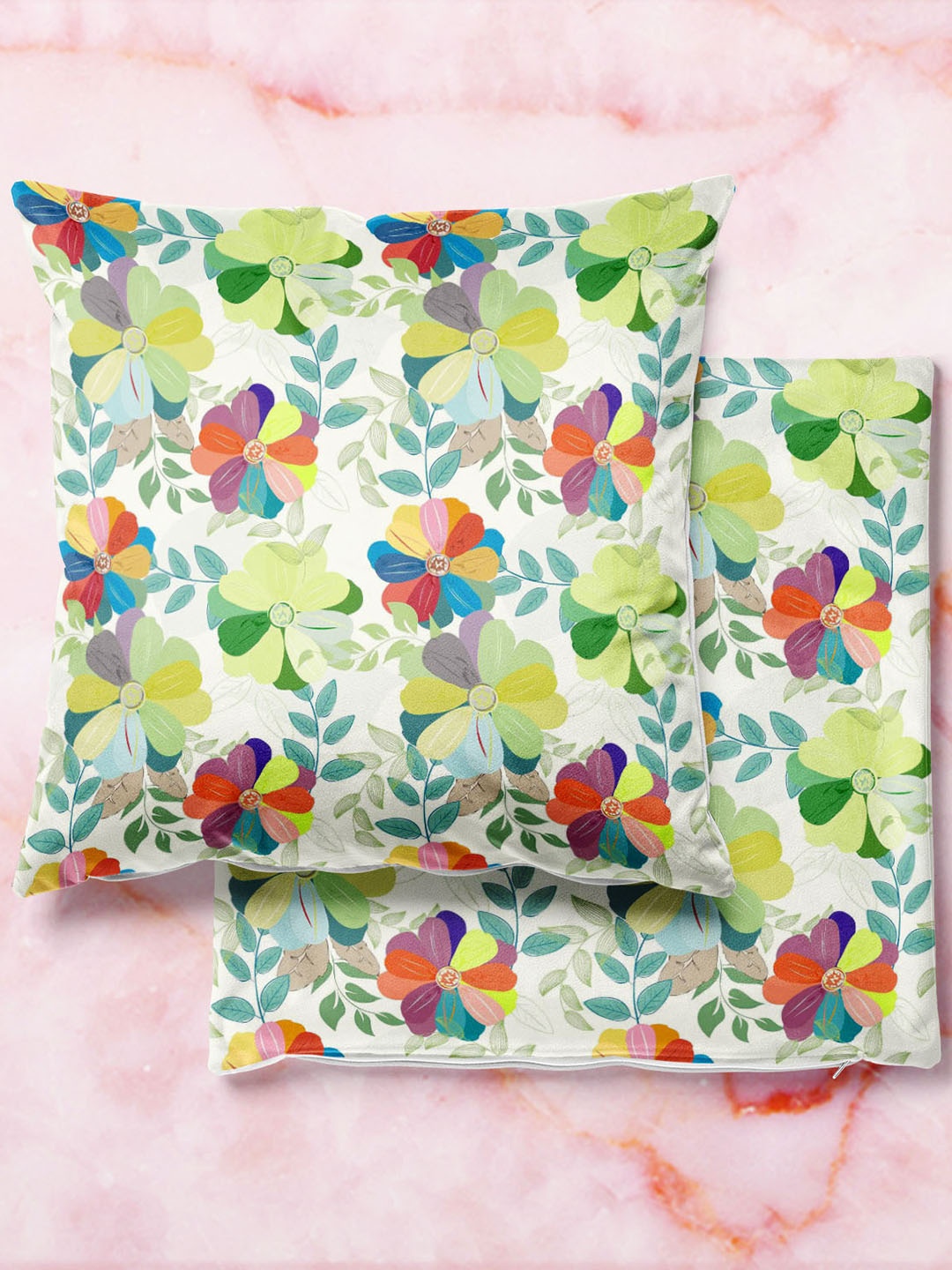 

ArtzFolio Multicoloured Set of 2 Square Cushion Covers, Multi