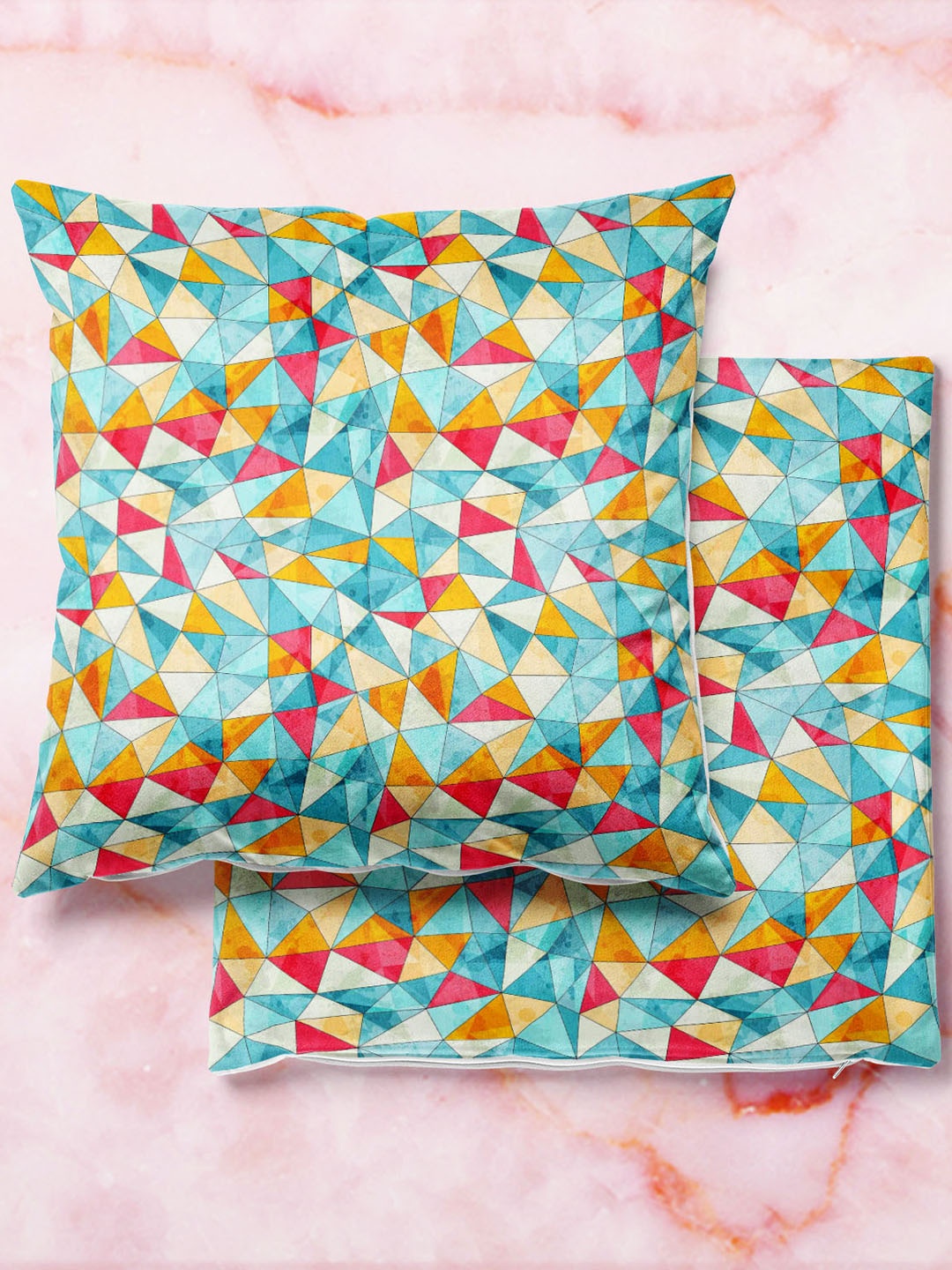 

ArtzFolio Multicoloured Set of 2 Square Cushion Covers, Multi