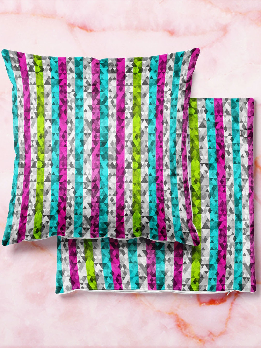 

ArtzFolio Multicoloured Set of 2 Velvet Square Cushion Covers, Multi