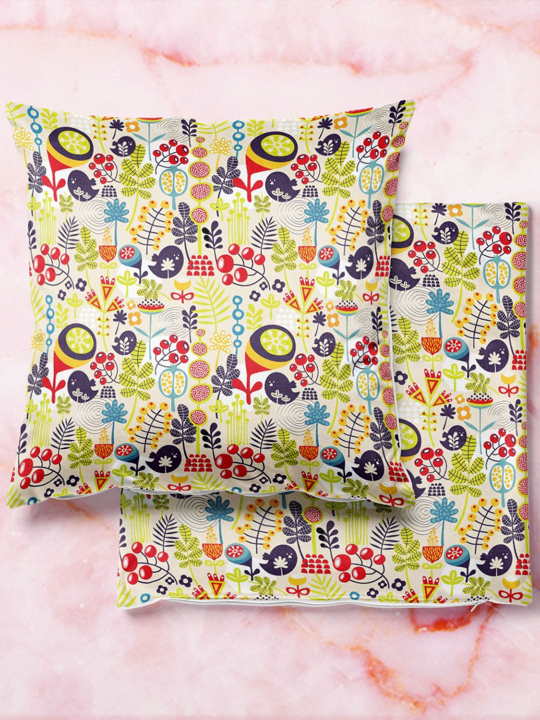 

ArtzFolio Multicoloured Set of 2 Square Cushion Covers, Multi