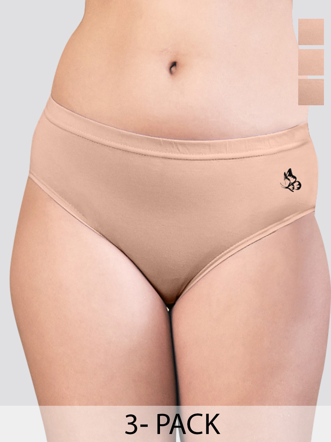

Kalyani Pure Cotton Mid Rise Hipster Briefs EVEMCP3V0643XL, Nude