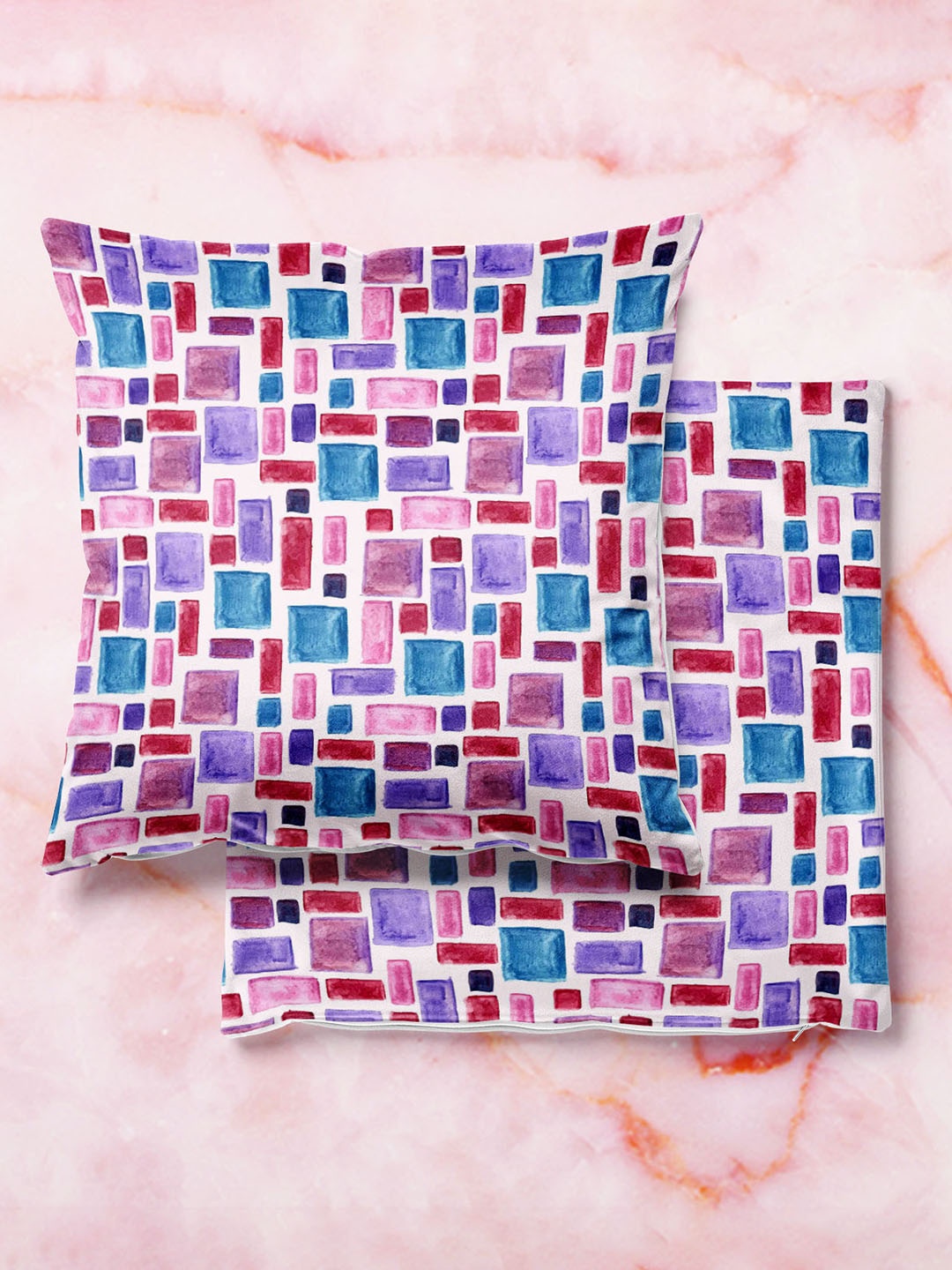 

ArtzFolio Multicoloured Set of 2 Velvet Square Cushion Covers, Multi