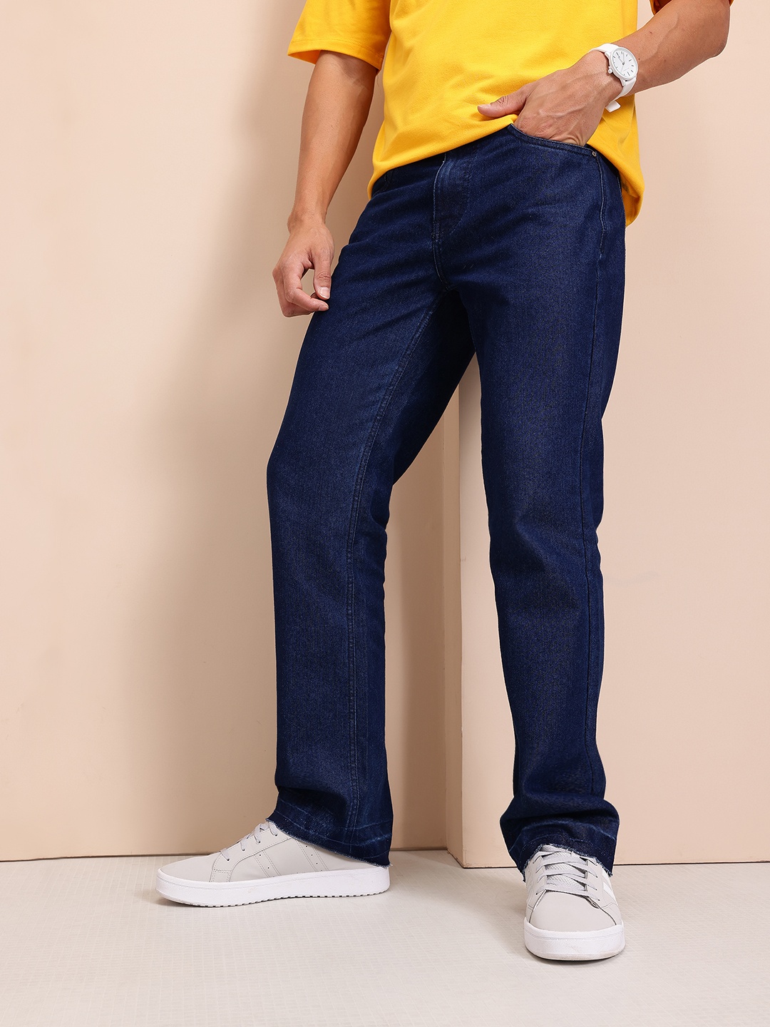 

Mast & Harbour Men Bootcut Jeans, Navy blue