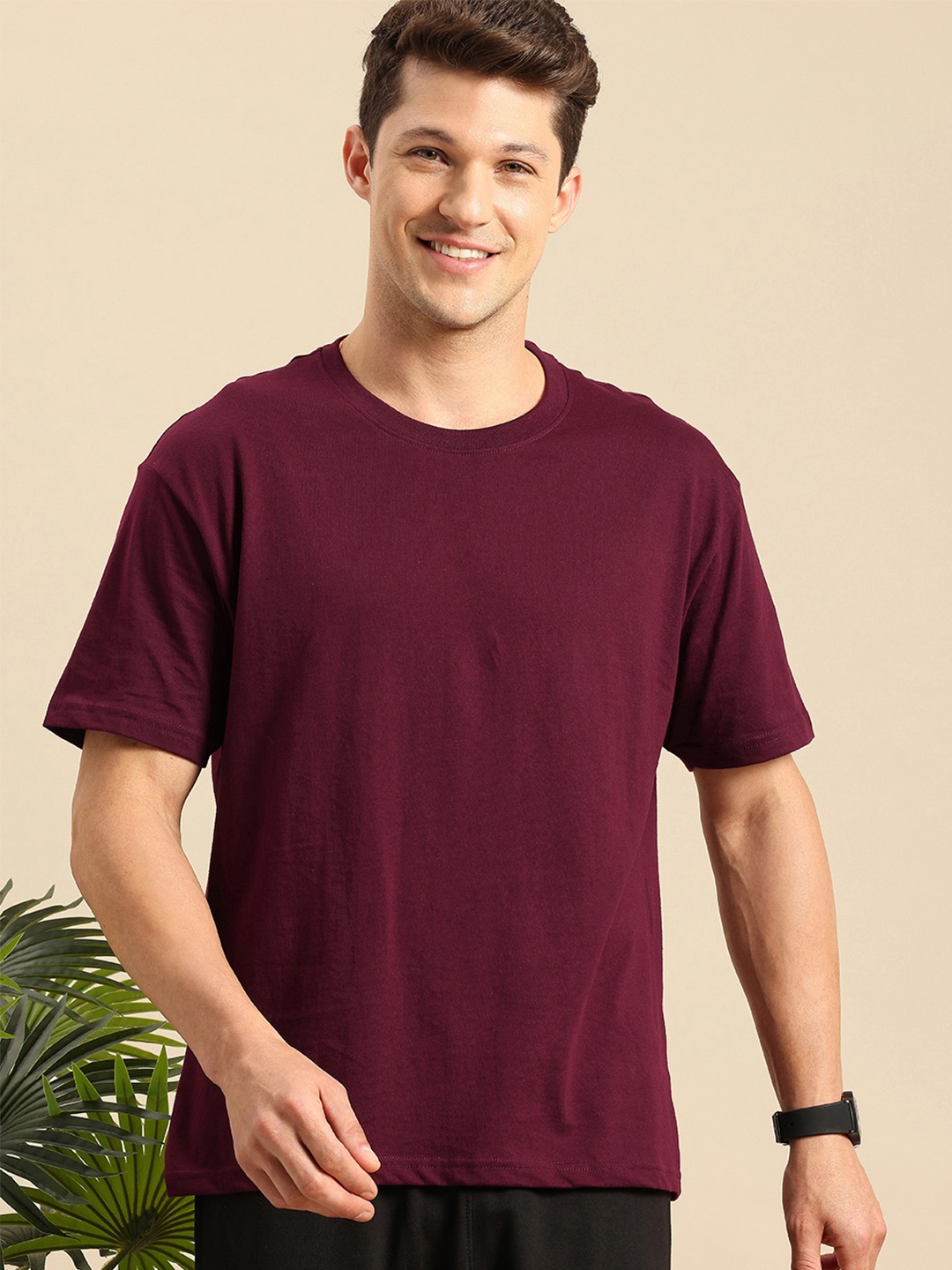 

Mast & Harbour Bio Finish Pure Cotton Oversized T-shirt, Burgundy