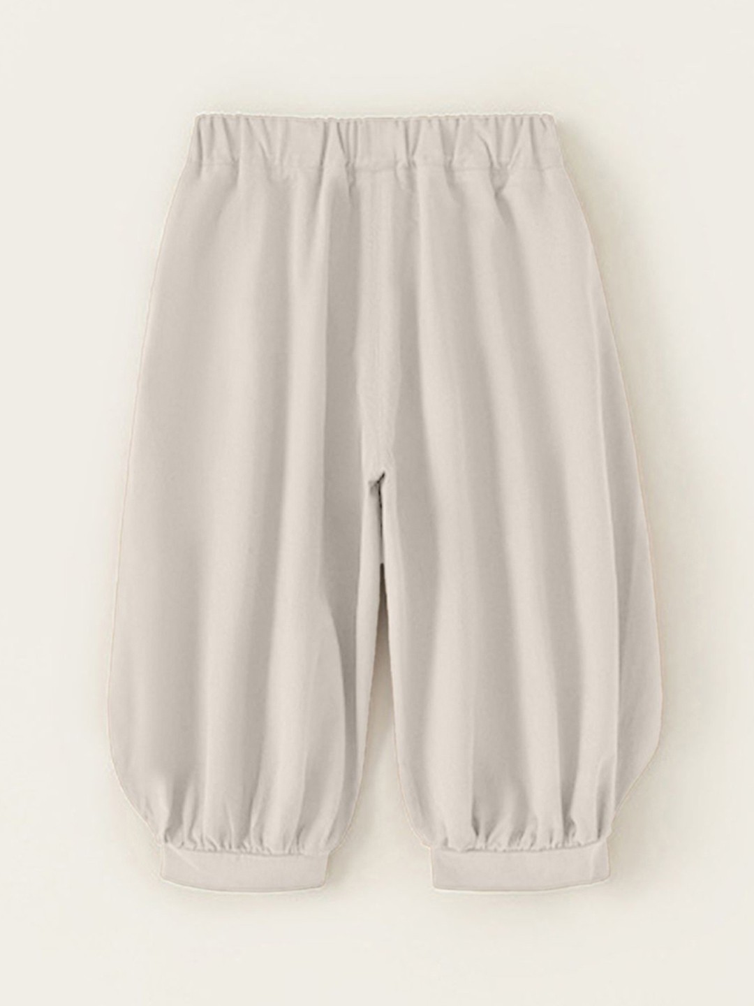 

LULU & SKY Girls Loose Fit High-Rise Cotton Trousers, Off white