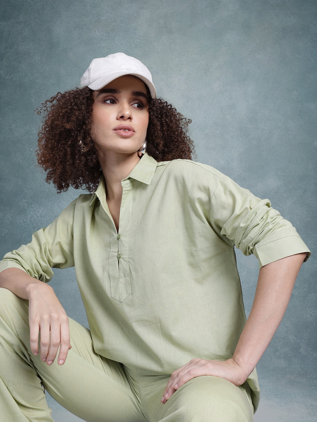 

The Roadster Life Co. Pure Cotton Relaxed Co-Ords, Green