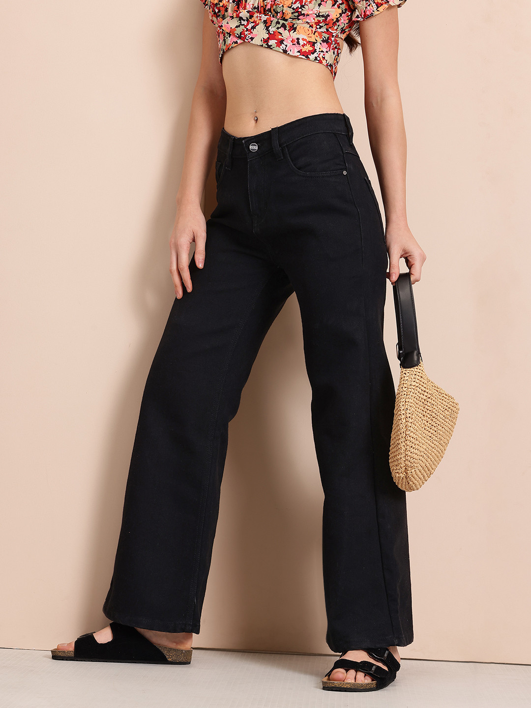 

Mast & Harbour Women Relaxed Fit Jeans, Black