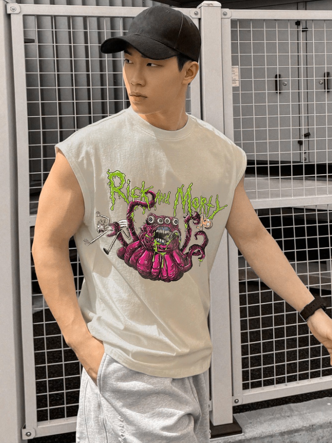 

UNRL Cotton Printed Relaxed T-shirt, Off white