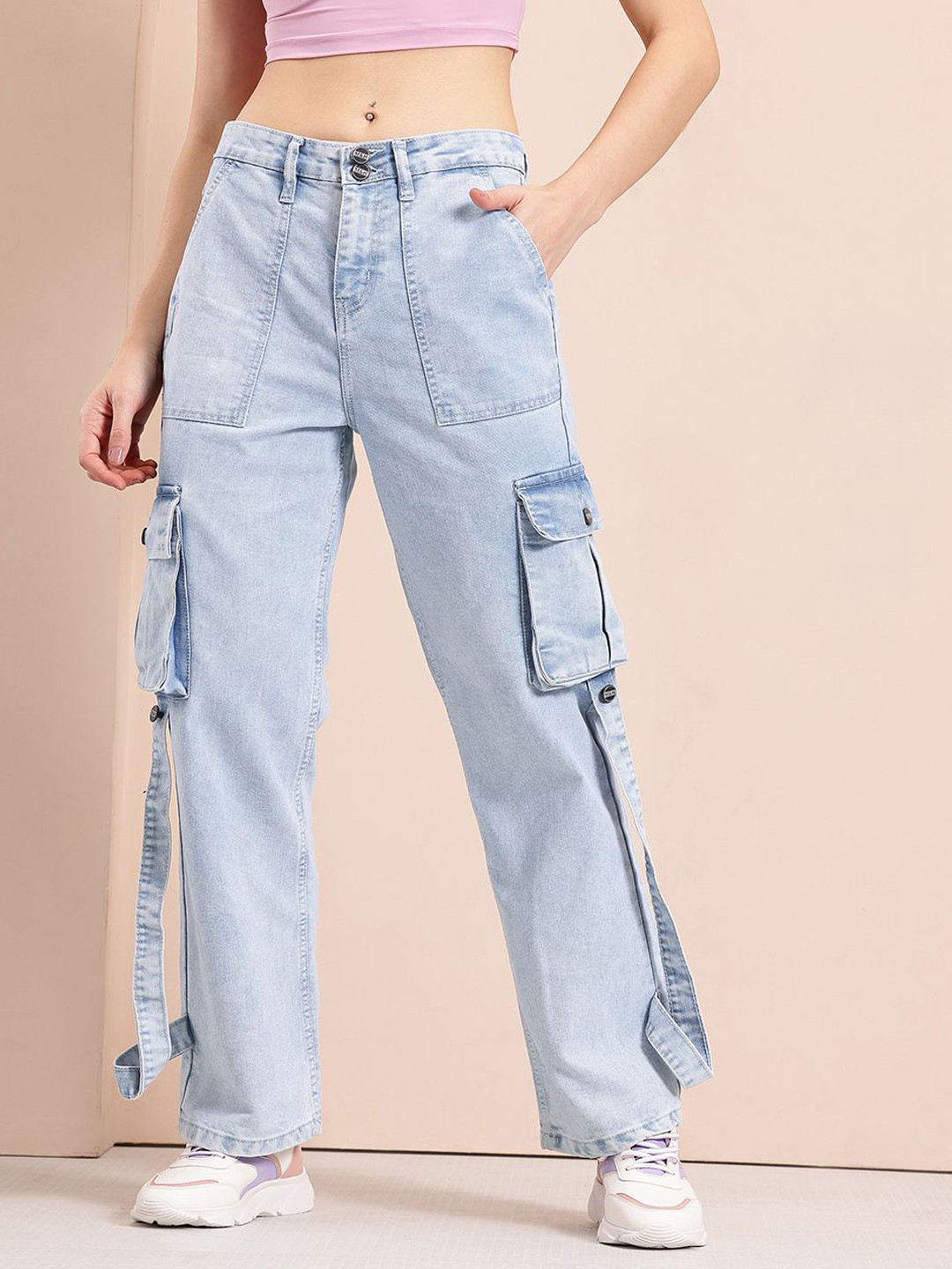 

Mast & Harbour Women Straight Fit Light Fade Jeans, Blue