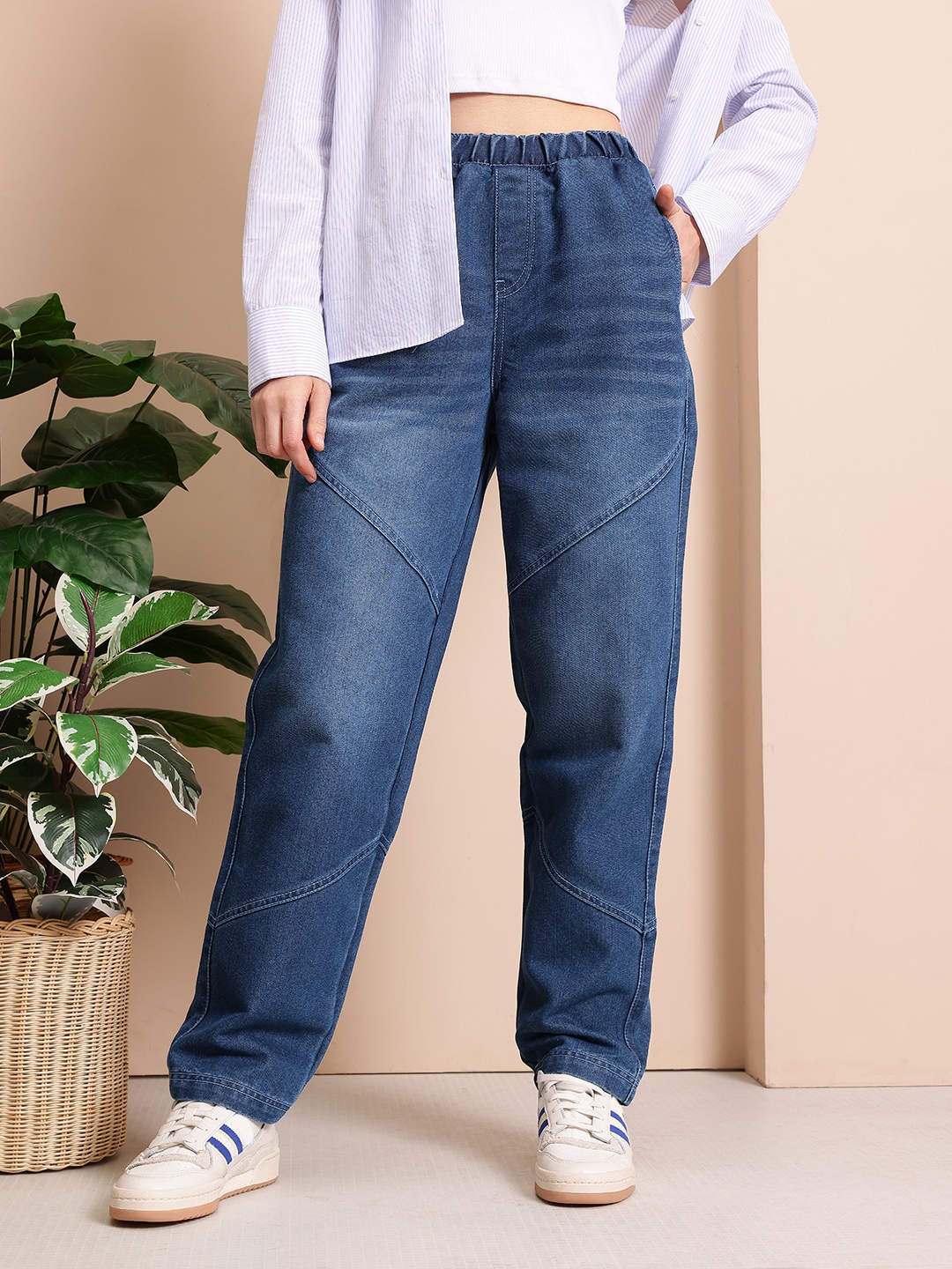 

Mast & Harbour Women Relaxed Fit Jeans, Navy blue