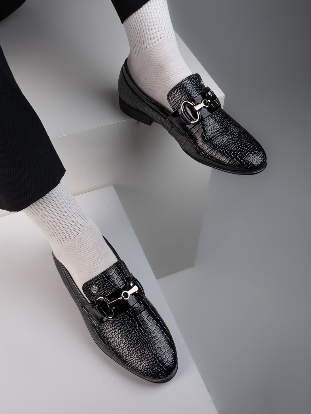 

Alberto Torresi Men Formal Loafers, Black