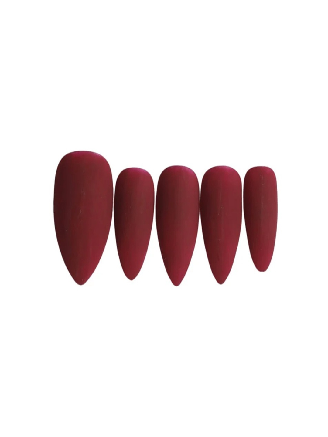 

SOEZI Set Of 5 Artificial Press On Nails - Pink, Maroon