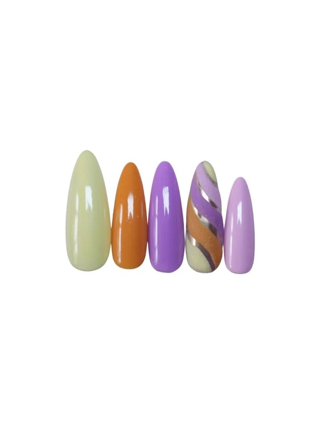 

SOEZI Set Of 24 Stick On Artificial Nails, Purple