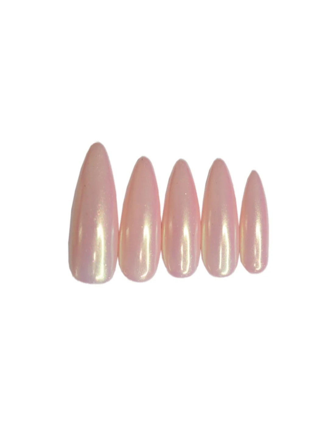 

SOEZI Set Of 5 Artificial Press On Nails - Pink, Rose gold
