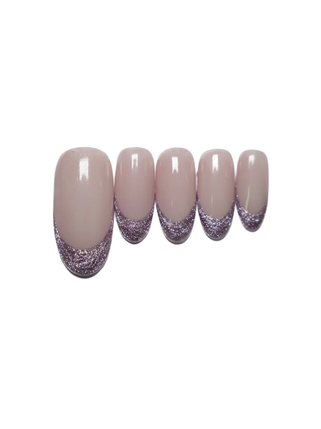 

SOEZI Set Of 24 Oval Shape Stick On Artificial Nails - Pink