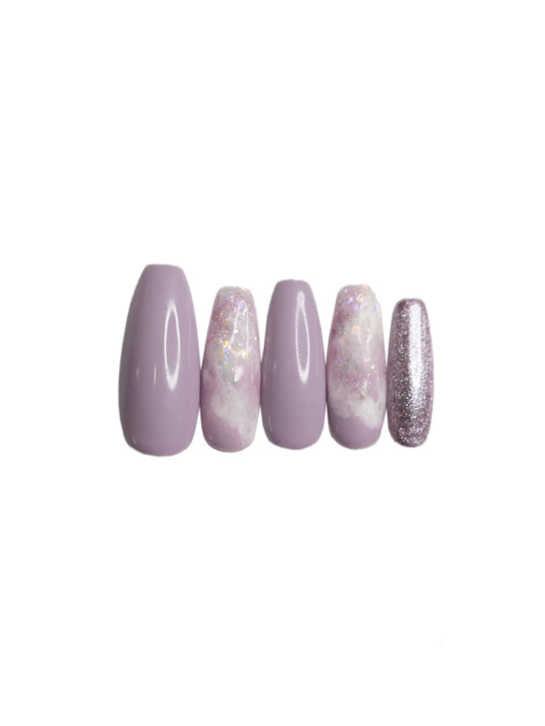 

SOEZI Set of 5 Press On Artificial Nails - Blake, Violet