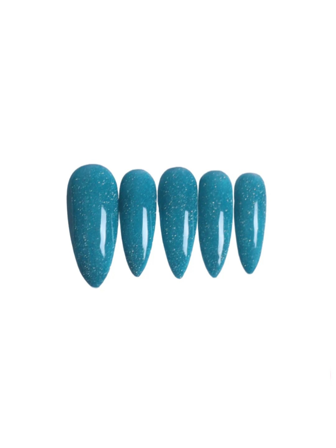 

SOEZI Set Of 24 Stick On Artificial Nails - Teal Twilight, Blue