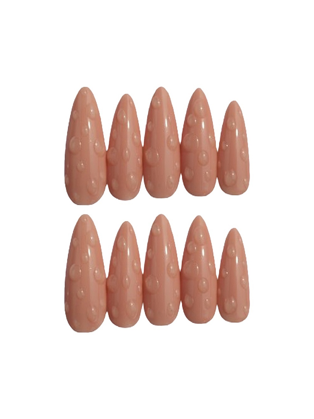 

SOEZI Set Of 10 Artificial Press On Nails - Droplets, Nude