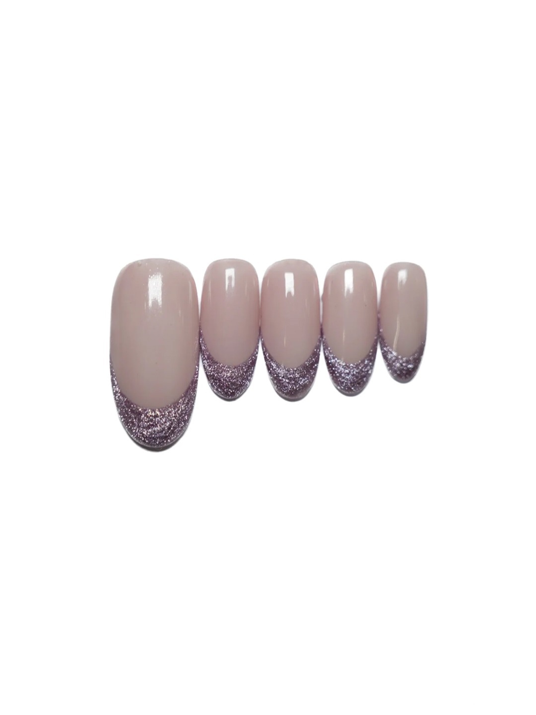 

SOEZI Set Of 5 Stick On Artificial Nails - French Sheen, Nude