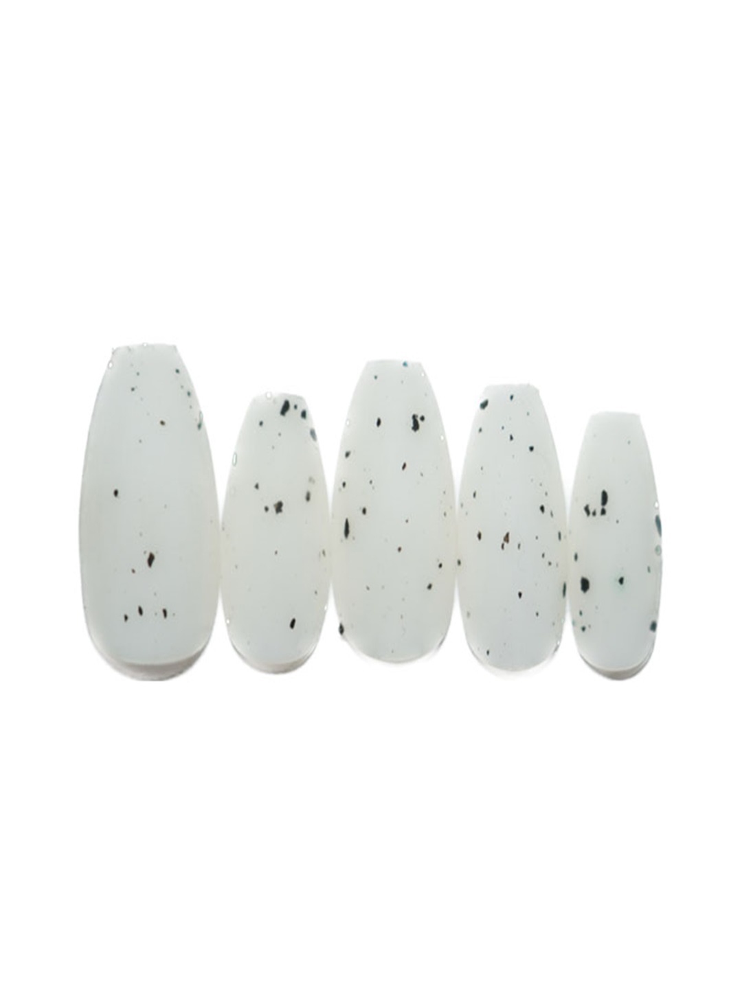 

SOEZI Set Of 5 Press On Artificial Nails - Pastel Base, White