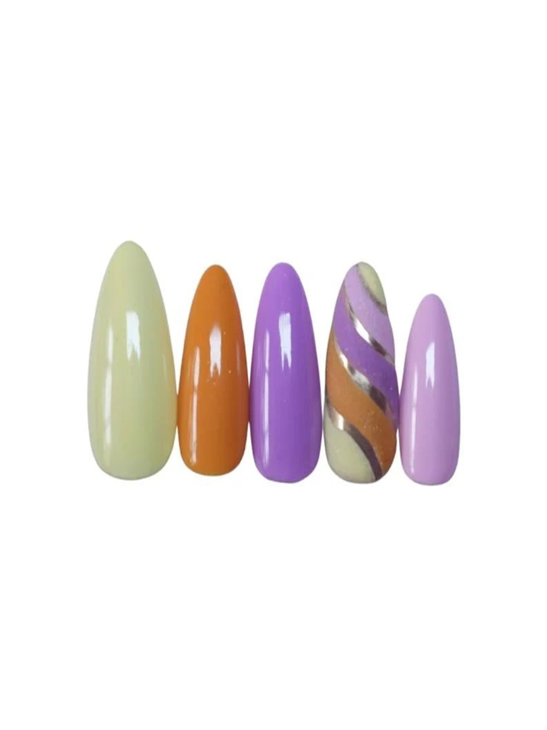 

SOEZI Set Of 5 Press On Artificial Nails - Candy Shop, Multi
