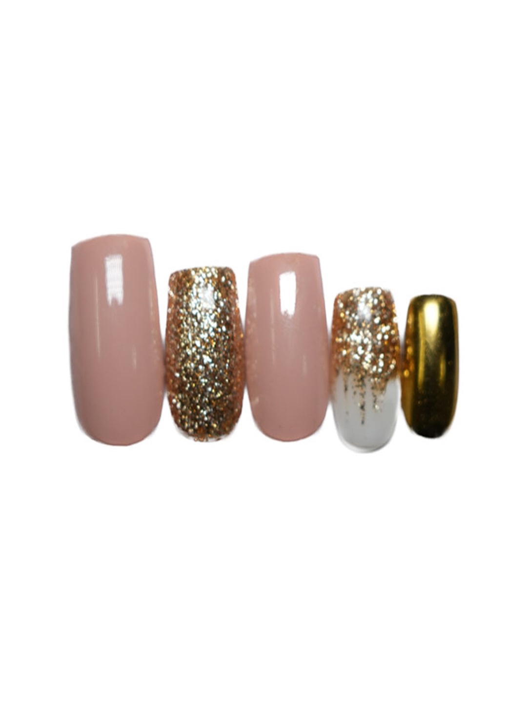 

SOEZI Set Of 5 Press On Artificial Nails - Patakha, Nude