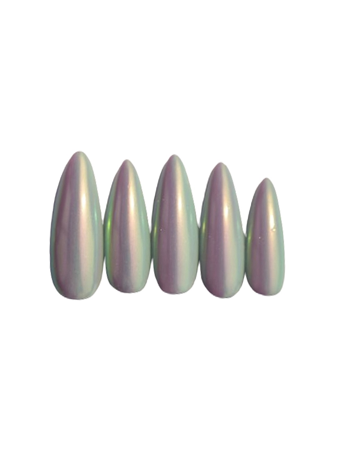 

SOEZI Set Of 5 Press On Artificial Nails - Aurora Dreams, Metallic