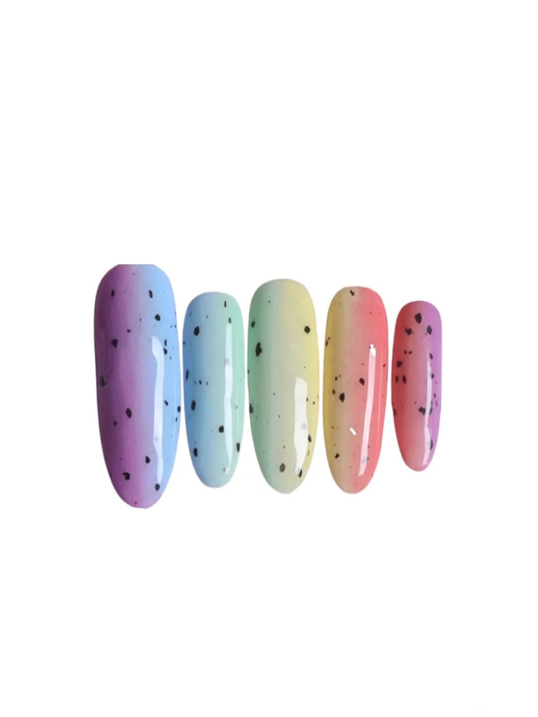 

SOEZI Set Of 5 Press On Artificial Nails - Walking on Eggshells, Multi