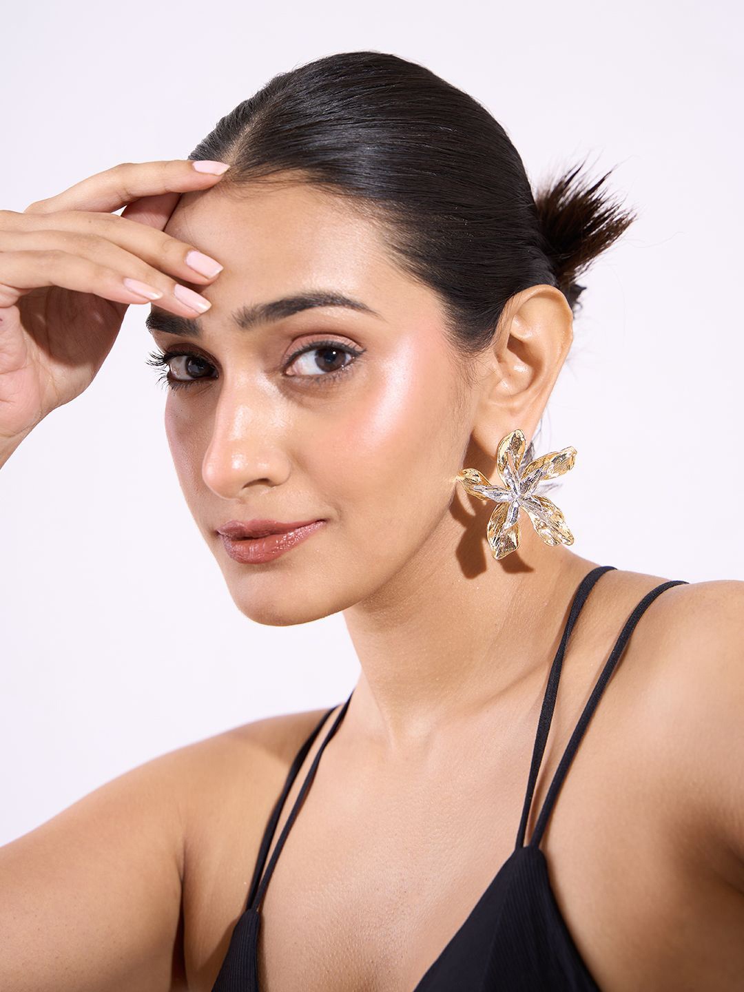 

ToniQ Gold-Plated & Silver-Plated Floral Stud Earrings