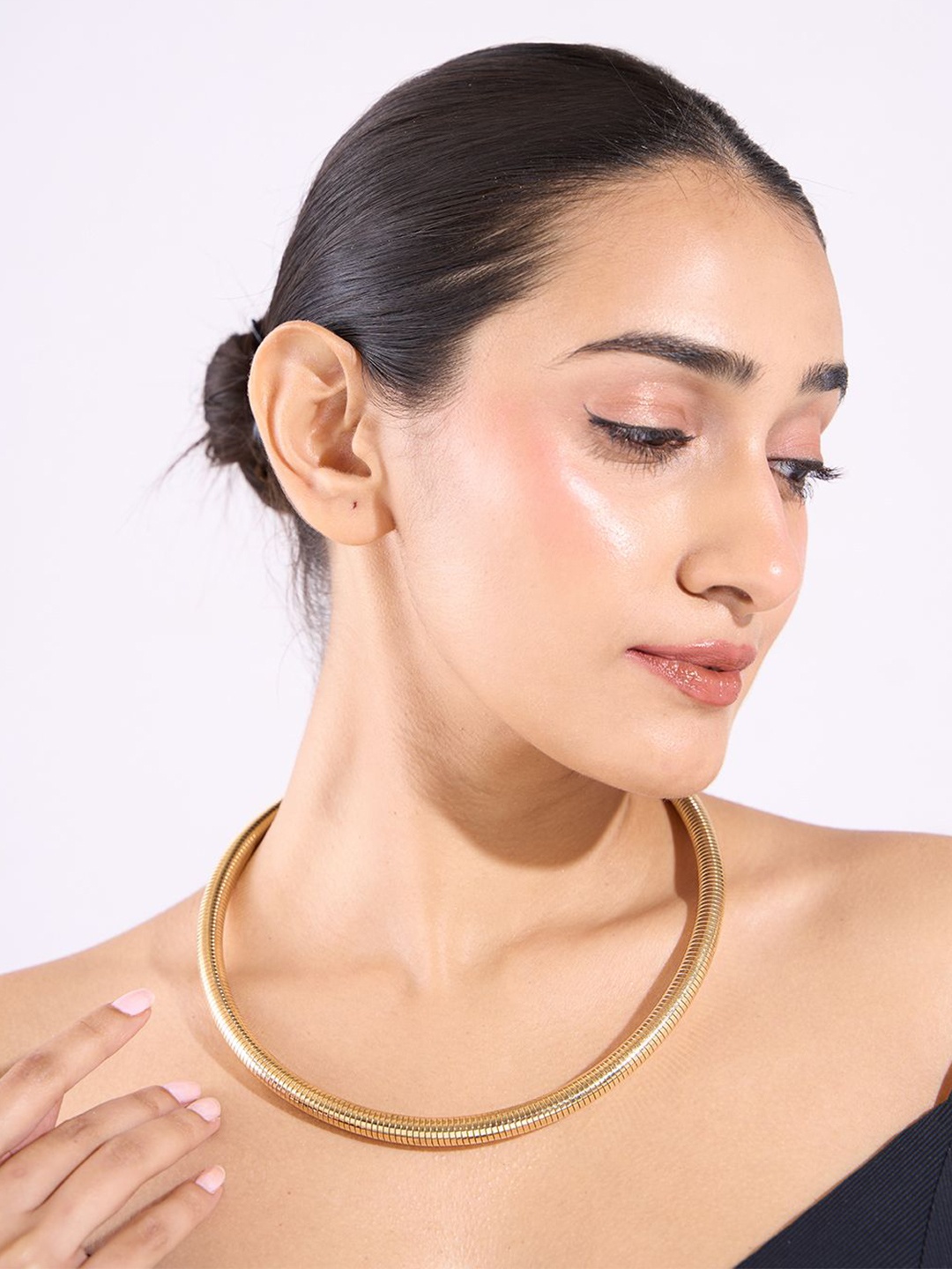 

ToniQ Gold-Plated Coiled Adjustable Choker Necklace