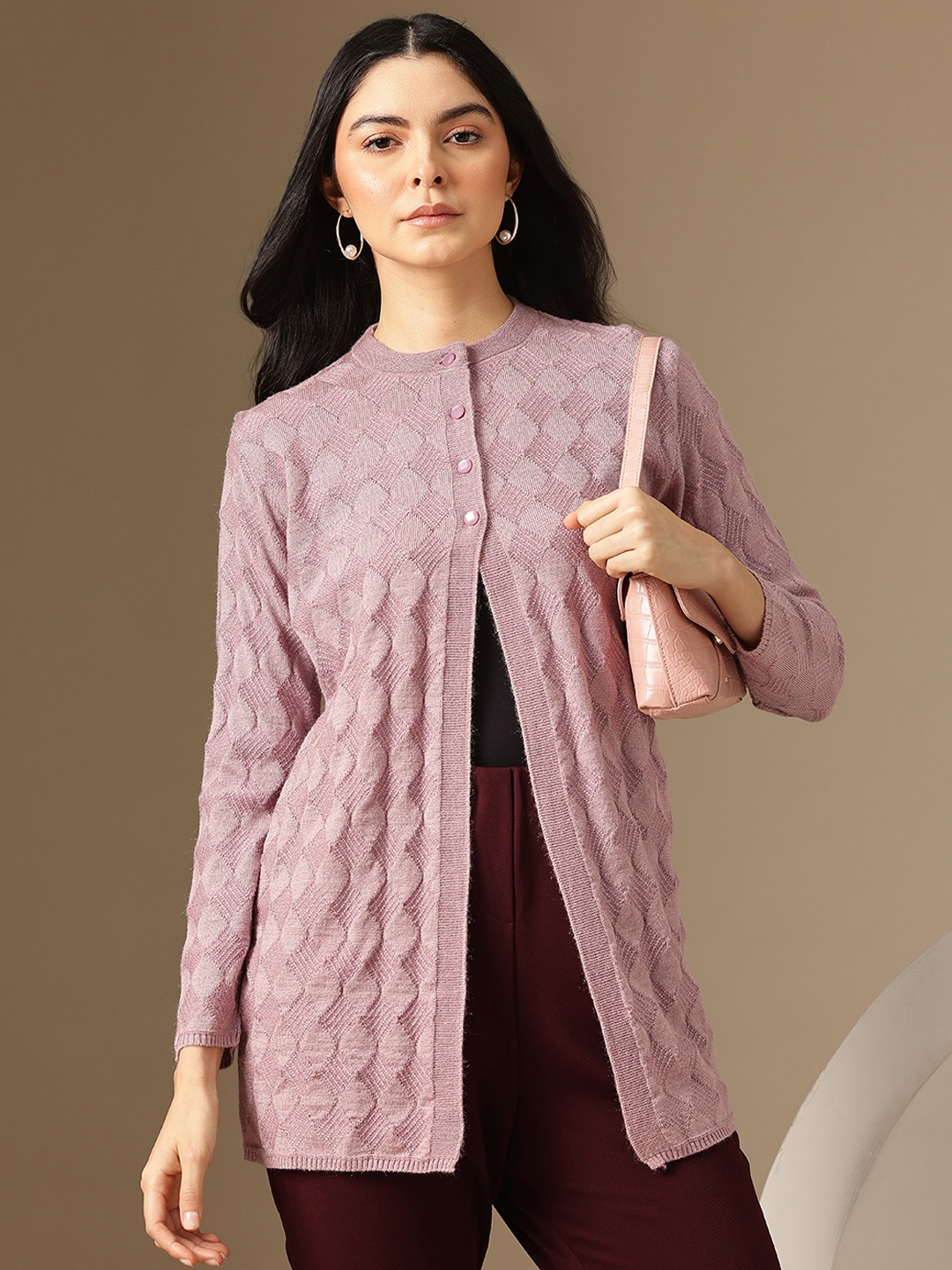 

Chemistry Woollen Longline Cardigan, Mauve