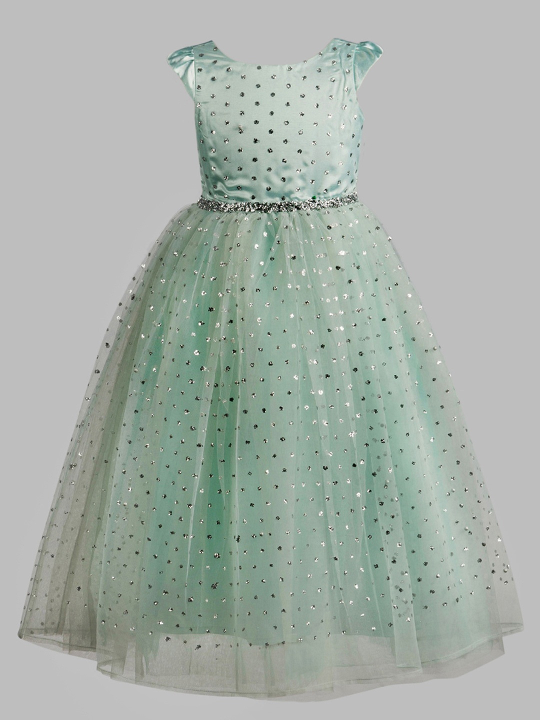 

Toy Balloon kids Girls Embellished Net Fit & Flare Dress, Sea green