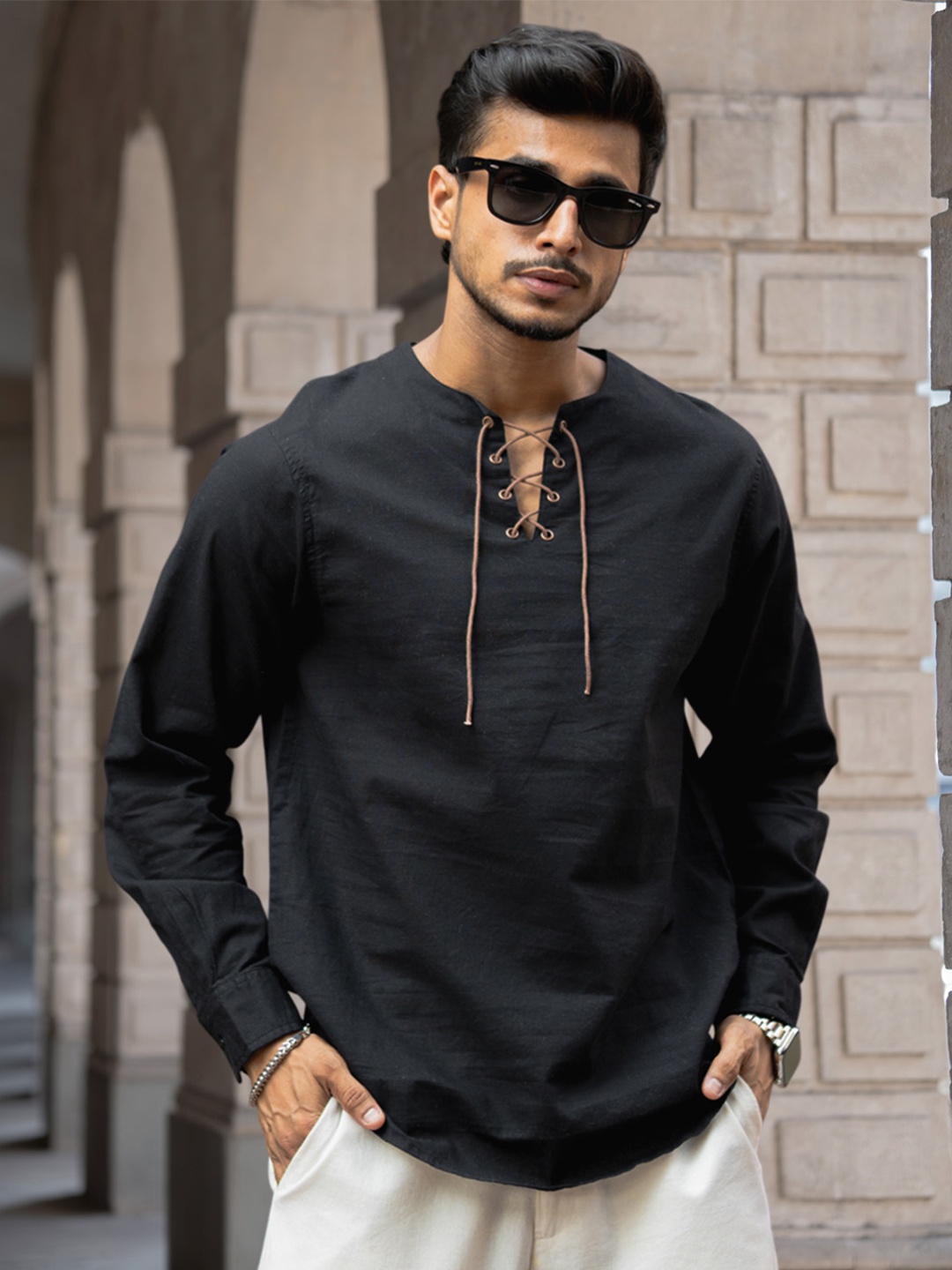 

Powerlook Men Opaque Casual Shirt, Black