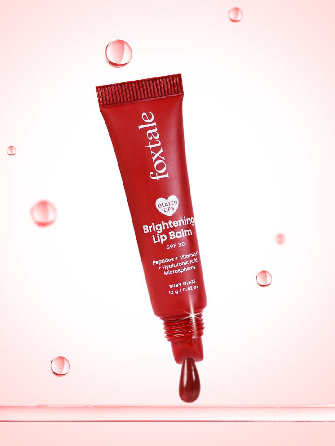 

Foxtale Ruby Glaze Peptides & Vit C SPF 30 Brightening Lip Balm - 12 g, Red