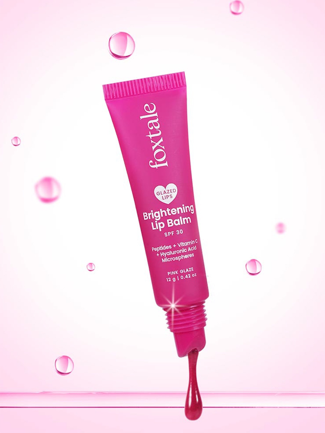 

Foxtale SPF 30 Brightening Lip Balm with Peptides & Vit C - Pink Glaze - 12 g