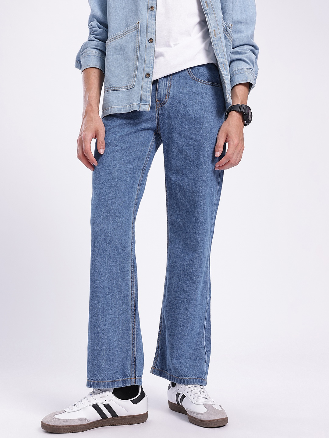 

glitchez Men Vintage Grunge Touch Relaxed Fit Jeans, Blue