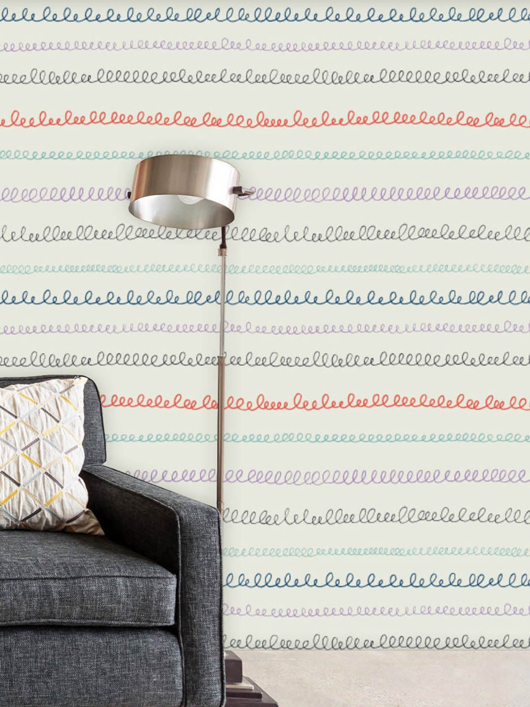 

ArtzFolio Printed UV-Resistant Anti-Bacterial Hand-Drawn Stripes Peel & Stick Wallpaper, Multi