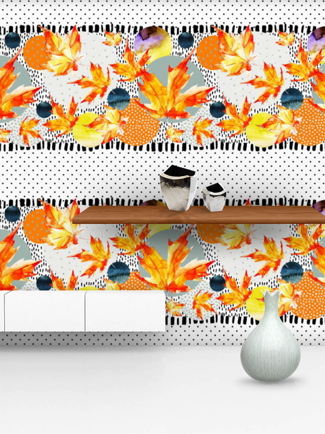

ArtzFolio Printed UV-Resistant Anti-Bacterial Watercolor Floral Leaves Peel & Stick Wallpaper, Multi