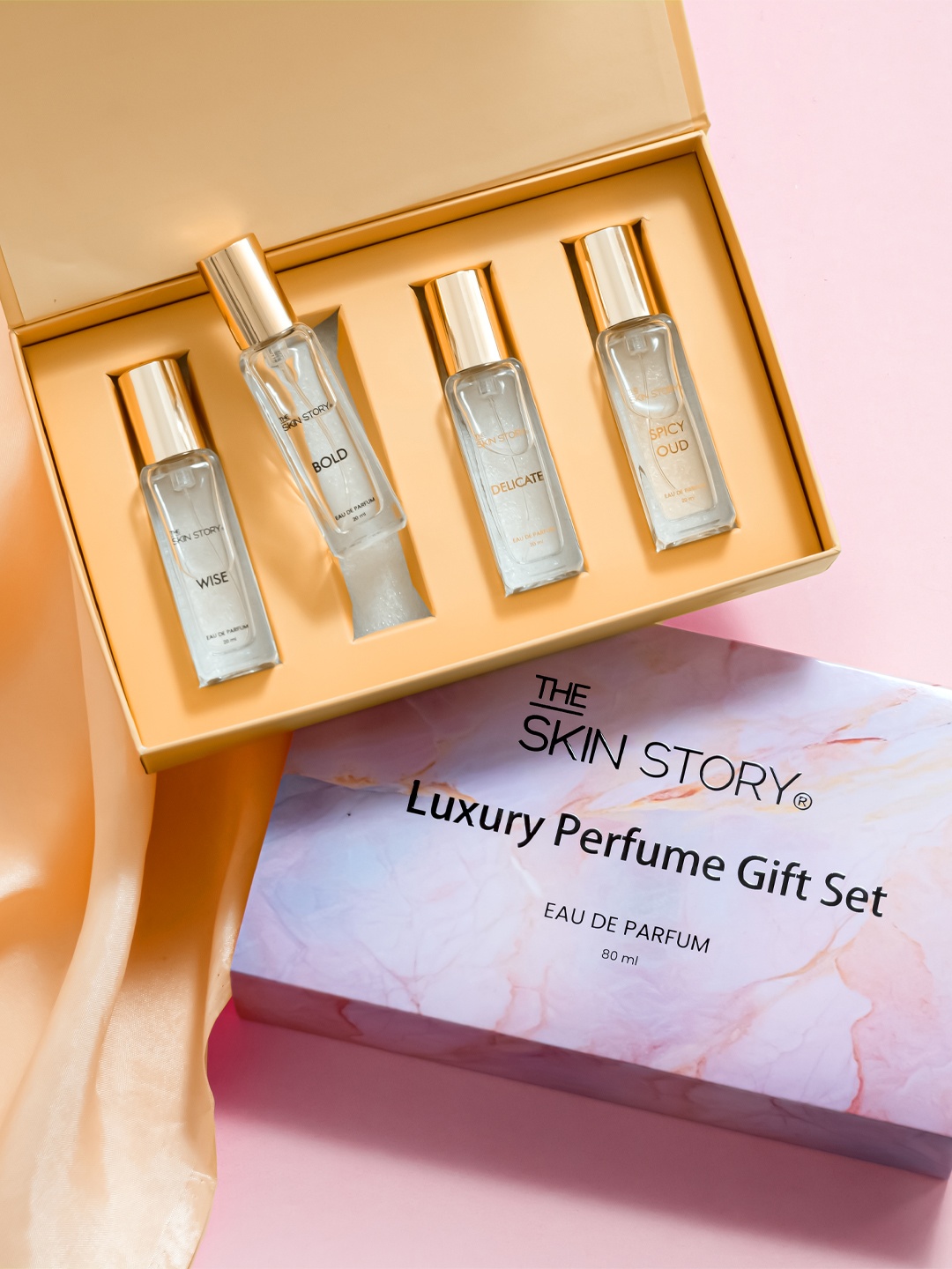 

THE SKIN STORY Set Of 4 Wise, Bold, Delicate & Spicy Oud Eau De Perfume - 20 ml Each, Pink