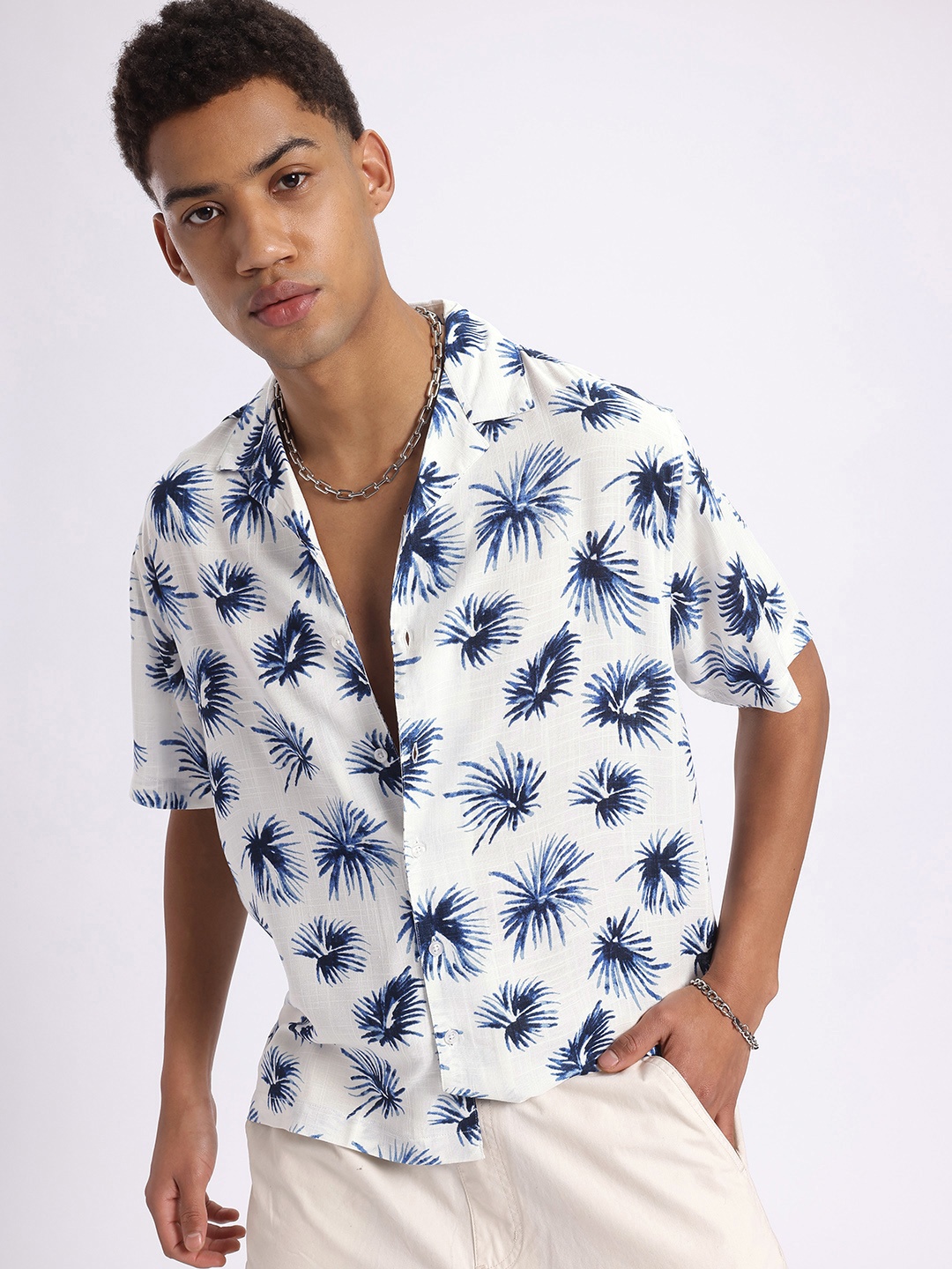 

glitchez Blossom Flow Relaxed Fit Shirt, White