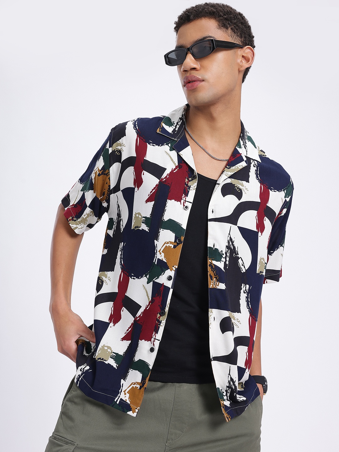 

glitchez Geometric Play Printed Relaxed Shirt, Multi