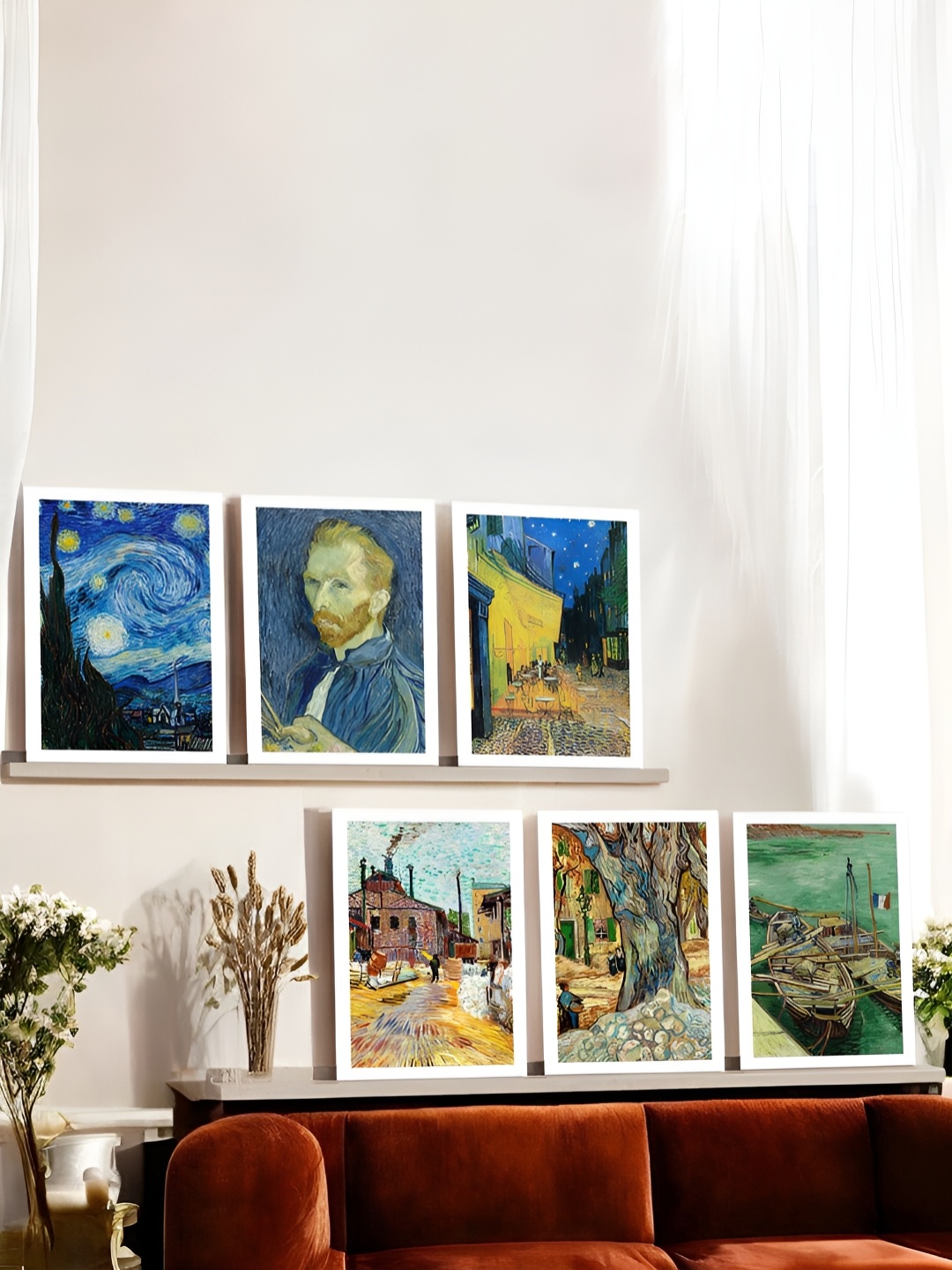 

Art Street Navy Blue & Yellow 6 Pieces Vincent Van Gogh Reproduction Wall Arts